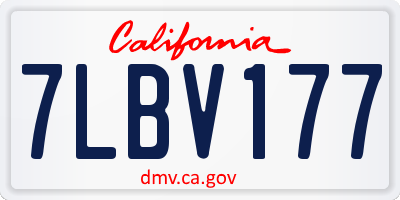 CA license plate 7LBV177
