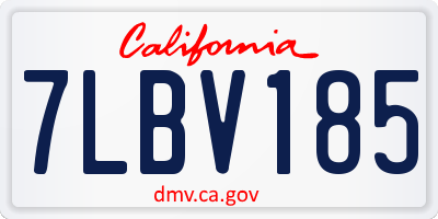 CA license plate 7LBV185