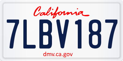 CA license plate 7LBV187