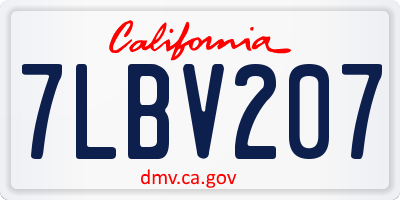 CA license plate 7LBV207