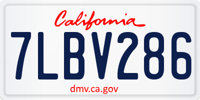 CA license plate 7LBV286