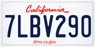 CA license plate 7LBV290