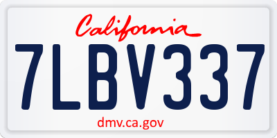 CA license plate 7LBV337