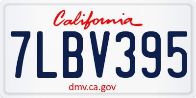 CA license plate 7LBV395