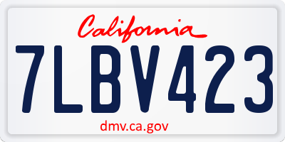CA license plate 7LBV423