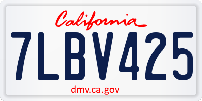 CA license plate 7LBV425