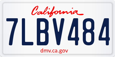 CA license plate 7LBV484