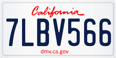 CA license plate 7LBV566