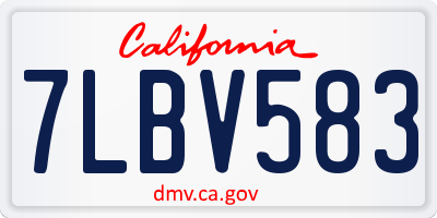 CA license plate 7LBV583