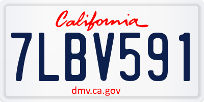 CA license plate 7LBV591