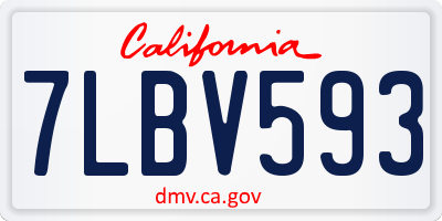 CA license plate 7LBV593