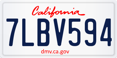 CA license plate 7LBV594
