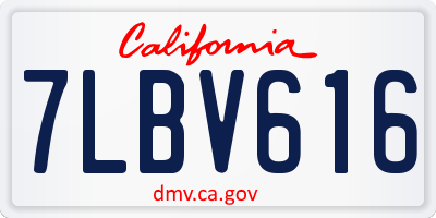 CA license plate 7LBV616