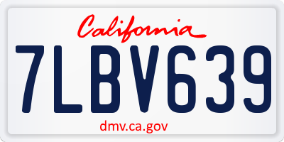 CA license plate 7LBV639