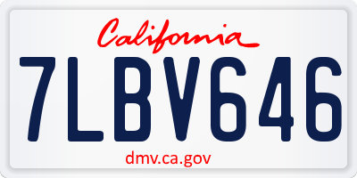 CA license plate 7LBV646