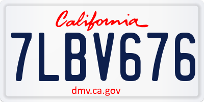 CA license plate 7LBV676