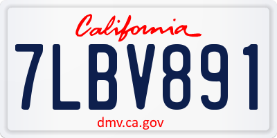 CA license plate 7LBV891