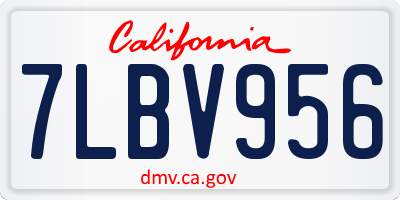CA license plate 7LBV956