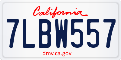 CA license plate 7LBW557