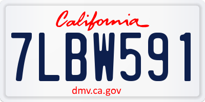 CA license plate 7LBW591