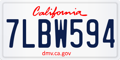 CA license plate 7LBW594
