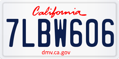 CA license plate 7LBW606