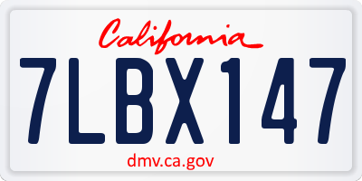 CA license plate 7LBX147