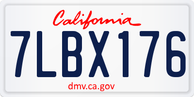 CA license plate 7LBX176