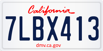 CA license plate 7LBX413