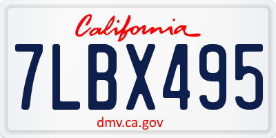 CA license plate 7LBX495
