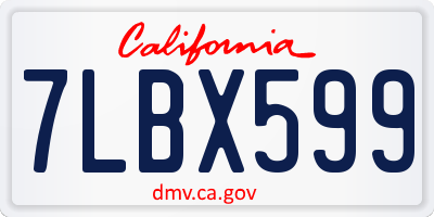 CA license plate 7LBX599