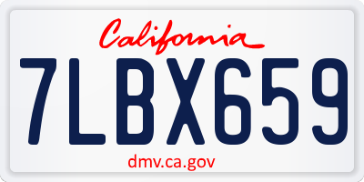 CA license plate 7LBX659