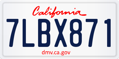 CA license plate 7LBX871