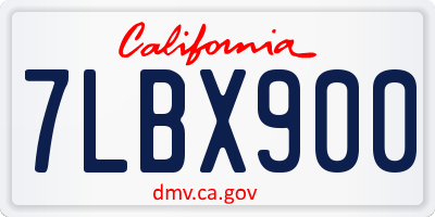 CA license plate 7LBX900