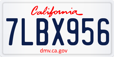 CA license plate 7LBX956