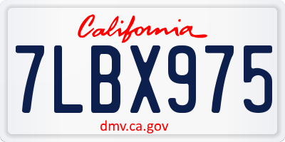 CA license plate 7LBX975