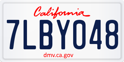 CA license plate 7LBY048