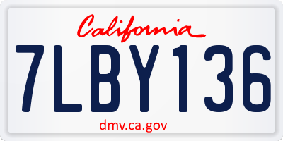 CA license plate 7LBY136