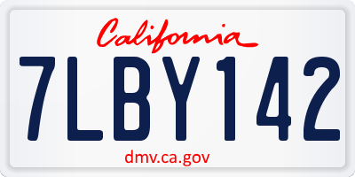 CA license plate 7LBY142