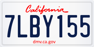 CA license plate 7LBY155