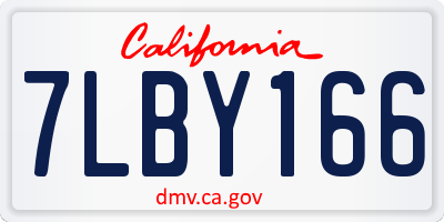 CA license plate 7LBY166