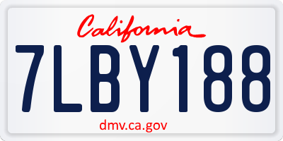 CA license plate 7LBY188