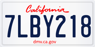 CA license plate 7LBY218