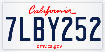 CA license plate 7LBY252