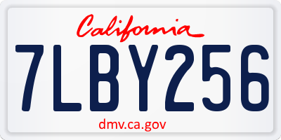 CA license plate 7LBY256