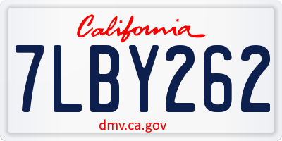 CA license plate 7LBY262