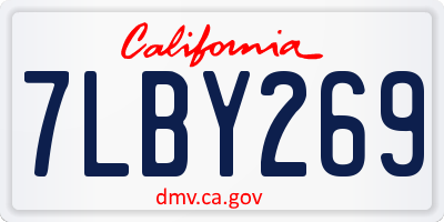 CA license plate 7LBY269