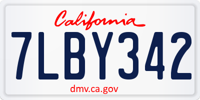 CA license plate 7LBY342