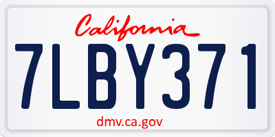 CA license plate 7LBY371
