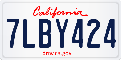 CA license plate 7LBY424